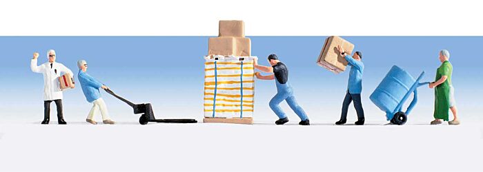 Walthers SceneMaster HO 949-6064 Warehouse Workers - 5 Figures with Accessories