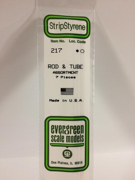 Evergreen Scale Models 217 - Styrene Rod and Tube Assortment Pack - 7 Pieces