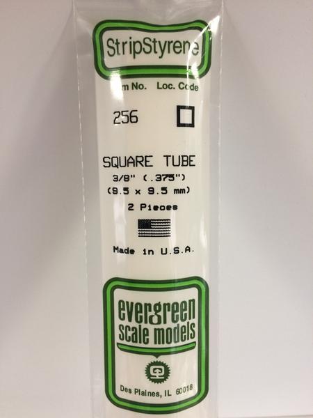 Evergreen Scale Models 256 - .375” Styrene Square Tubing – 2 pieces