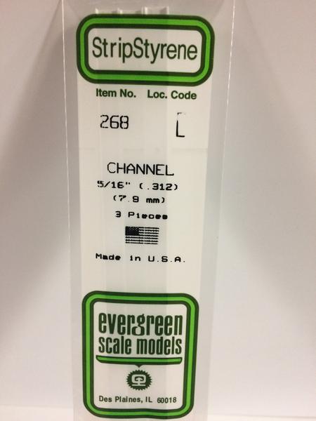 Evergreen Scale Models 268 - .312” Styrene Channel – 3 pieces