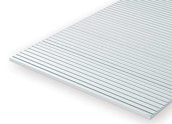 Evergreen Scale Models HO 2037 - .020" Thick .037" Groove Spacing Opaque White Polystyrene HO Scale Freight Car Siding - 1 Piece