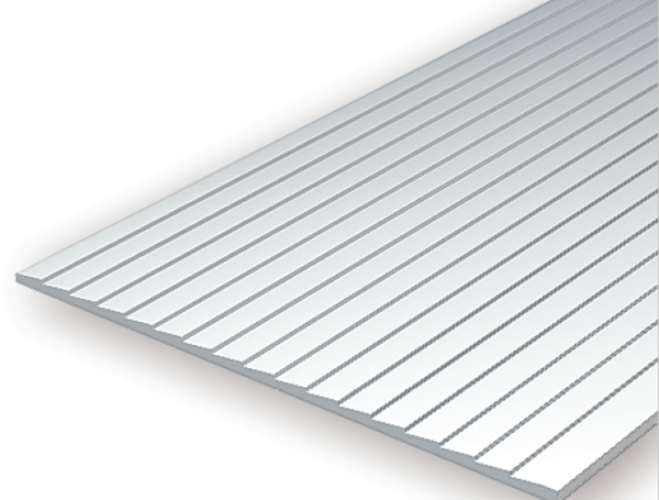 Evergreen Scale Models 4051 - .040" Thick .050" Spacing Opaque White Polystyrene Clapboard Siding - 1 Piece