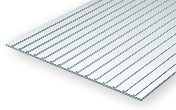 Evergreen Scale Models 4521 - .040" Thick .1875" Spacing Opaque White Polystyrene Standing Seam Roofing - 1 Piece