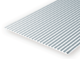 Evergreen Scale Models 4525 - .040" Thick .030" Spacing Opaque White Polystyrene Corrugated Siding - 1 Piece
