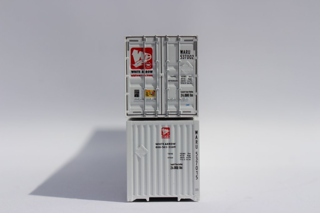 Jacksonville Terminal Company N 537042 53' High Cube Corrugated Side Containers White Arrow WARU 2-Pack