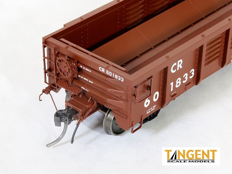Tangent Scale Models HO 17015-04 PRR/PC Shops G43 Class 52'6" Corrugated Side Gondola Conrail '1988 G43B Coil Service' CR #601820 with Coil Racks