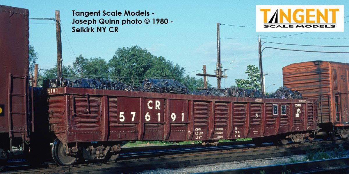 Tangent Scale Models HO 17014-08 PRR/PC Shops G43 Class 52’6” Corrugated Side Gondola Conrail 'G43A Repaint 1980' Mill Gondola CR #576086