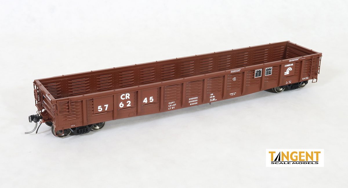 Tangent Scale Models HO 17014-10 PRR/PC Shops G43 Class 52'6" Corrugated Side Gondola Conrail 'G43A Repaint 1980' Mill Gondola CR #576156