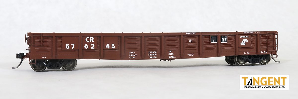 Tangent Scale Models HO 17014-11 PRR/PC Shops G43 Class 52’6” Corrugated Side Gondola Conrail 'G43A Repaint 1980' Mill Gondola CR #576191