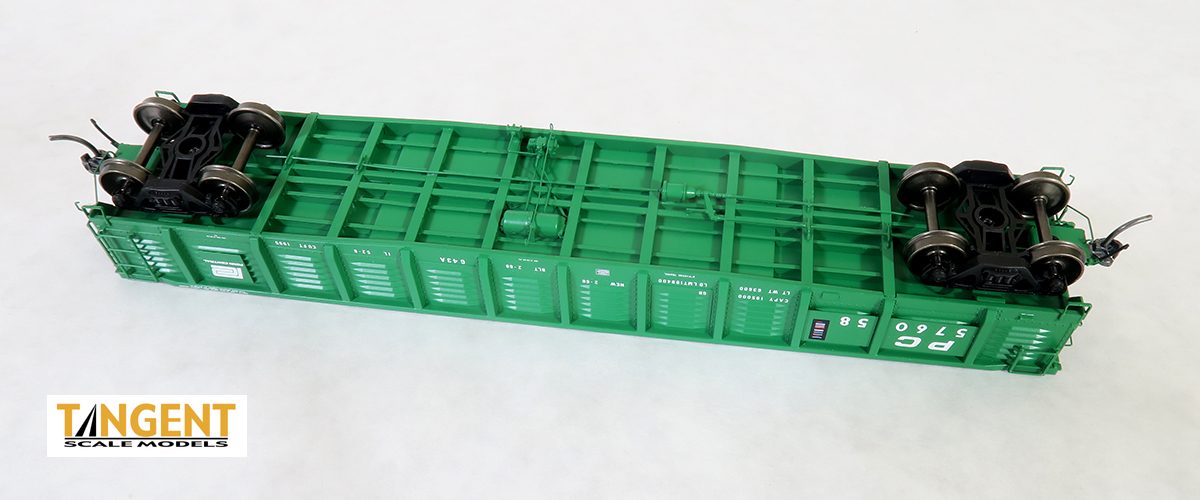 Tangent Scale Models HO 17018-05 PRR/PC Shops G43 Class 52'6" Corrugated Side Gondola Penn Central 'Delivery G43A 2-1968' PC #576058