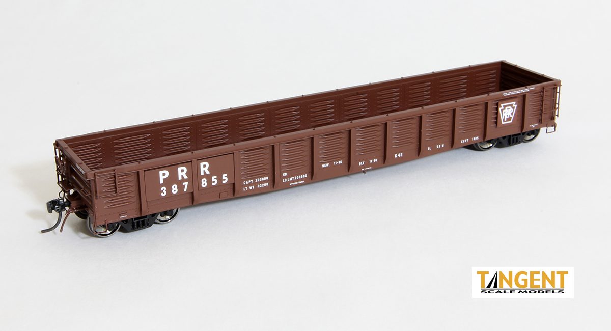 Tangent Scale Models HO 17010-20 PRR/PC Shops G43 Class 52'6" Corrugated Side Gondola Pennsylvania Railroad 'Original 11-1966 G43' PRR #387684