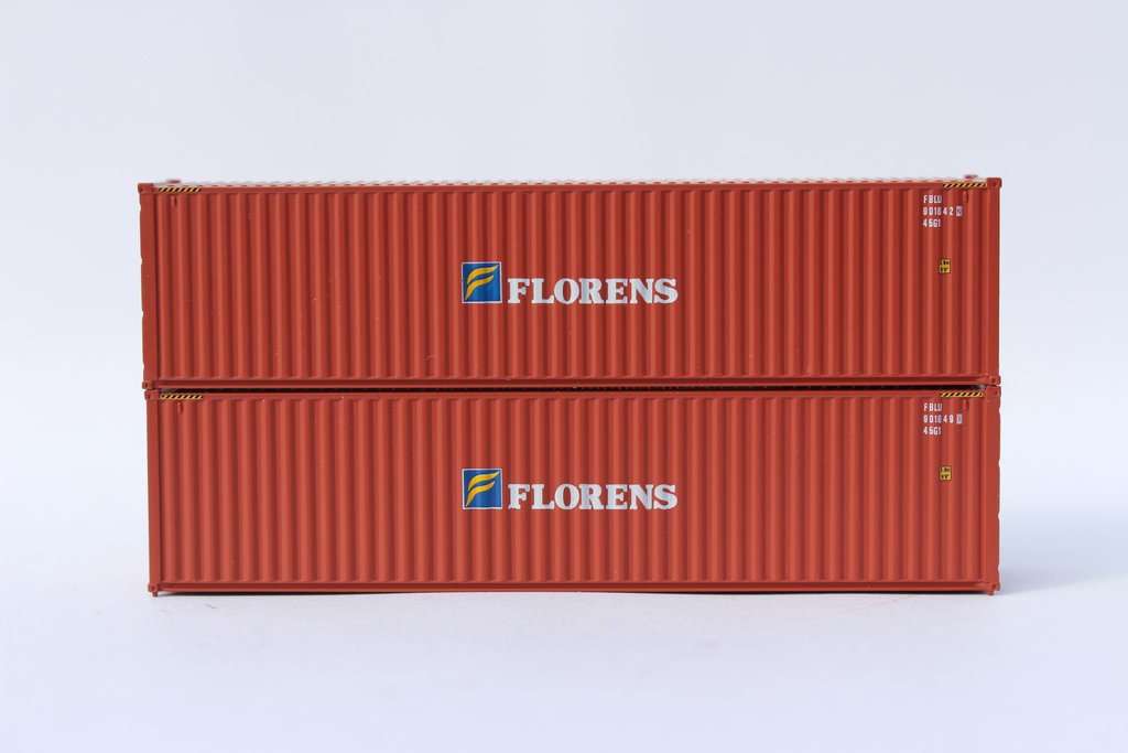 Jacksonville Terminal Company N 405025 40' High Cube Corrugated Side Containers Florens 'Brown' FBLU 2-pack