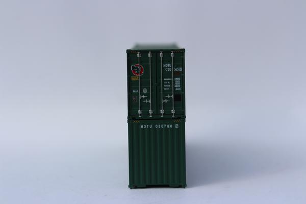 Jacksonville Terminal Company N 405149 40' High Cube Corrugated Side Containers MOL 'Green with Gator Logo' MOTU 2-pack