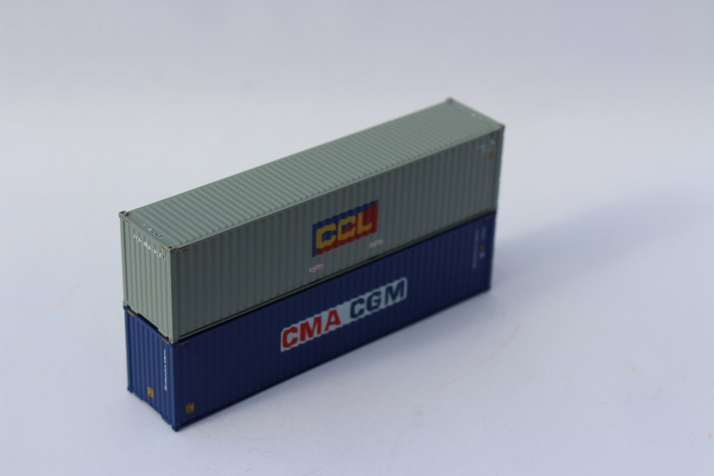 Jacksonville Terminal Company N 405801 40' High Cube Corrugated Side Containers CCL & CMA CGM MIX PACK 2-pack