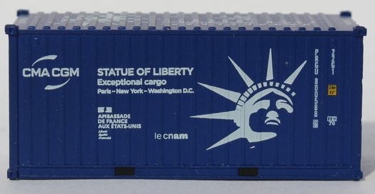 Jacksonville Terminal Company N 205448 20' Standard Height Corrugated Side Container CMA CGM 'Lady Liberty' Transport Container - SINGLE CONTAINER