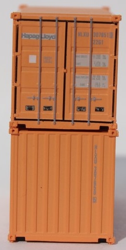 Jacksonville Terminal Company N 205483 20' Standard Height Corrugated Side Containers HAPAG-LlOYD HLXU Faded Set #1 2-pack