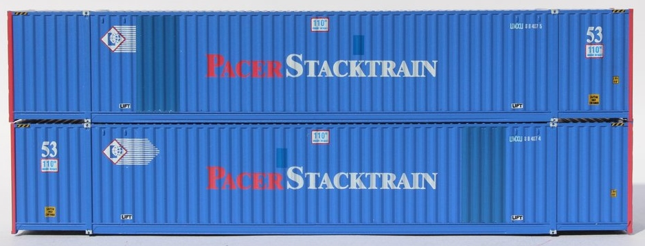 Jacksonville Terminal Company N 535061 53' High Cube Corrugated Side Containers UMAX Former Pacer Stacktrain ‘Patch’ 2-Pack