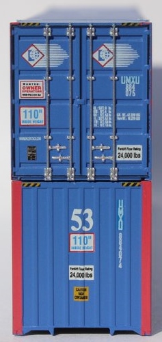 Jacksonville Terminal Company N 535062 53' High Cube Corrugated Side Containers UMAX ‘Double Patch Former Pacer Stacktrain Patch’ 2-Pack