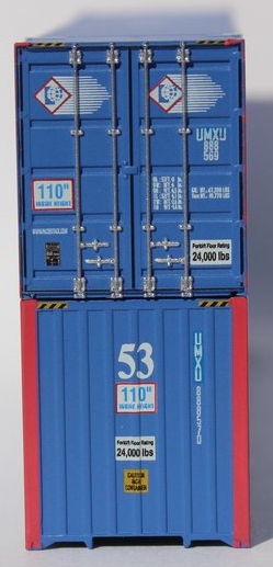 Jacksonville Terminal Company N 535062 53' High Cube Corrugated Side Containers UMAX ‘Double Patch Former Pacer Stacktrain Patch’ 2-Pack