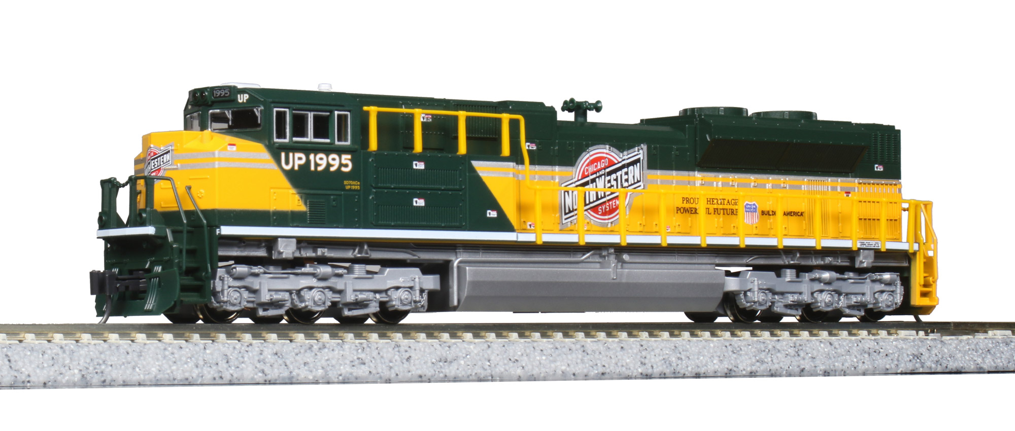 Kato N 176-8407 DCC Ready EMD SD70ACe Diesel Locomotive Union Pacific 'C&NW  Heritage' UP #1995
