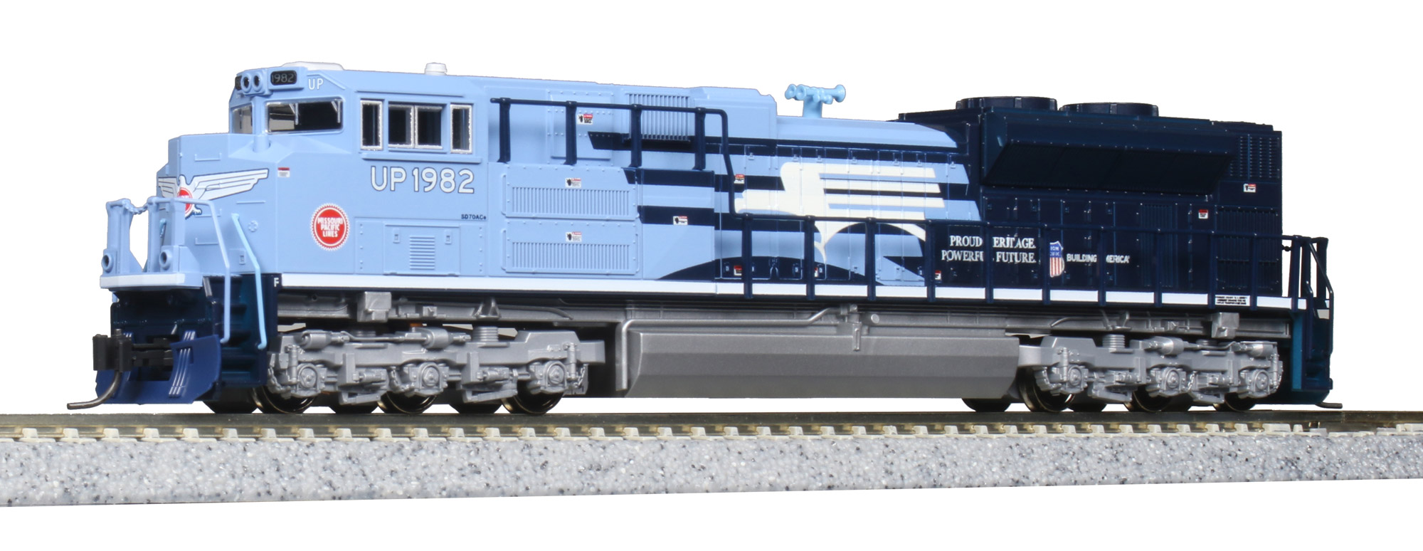 Kato N 176-8408 DCC Ready EMD SD70ACe Diesel Locomotive Union Pacific  'MoPac Heritage' UP #1982