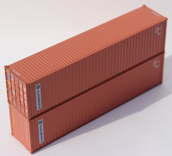 Jacksonville Terminal Company N 405188 40' High Cube Corrugated Side Containers Florens 'vertical Logo' 2-pack