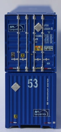 Jacksonville Terminal Company N 537020 53' High Cube Corrugated Side Containers APL Logistics 4VI Container Set #1  2-Pack