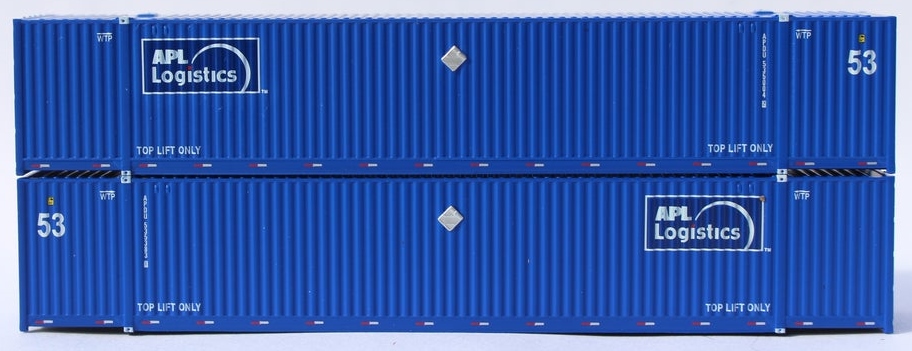 Jacksonville Terminal Company N 537020 53' High Cube Corrugated Side Containers APL Logistics 4VI Container Set #1  2-Pack
