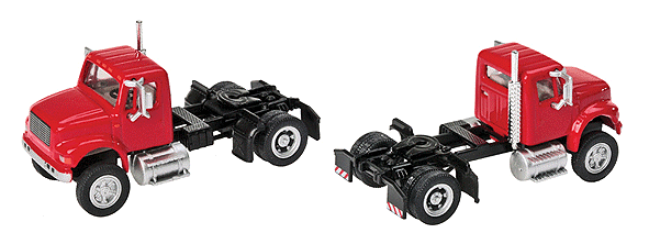 Walthers SceneMaster HO 949-11191 International 4900 Single-Axle Semi Tractor Red Assembled