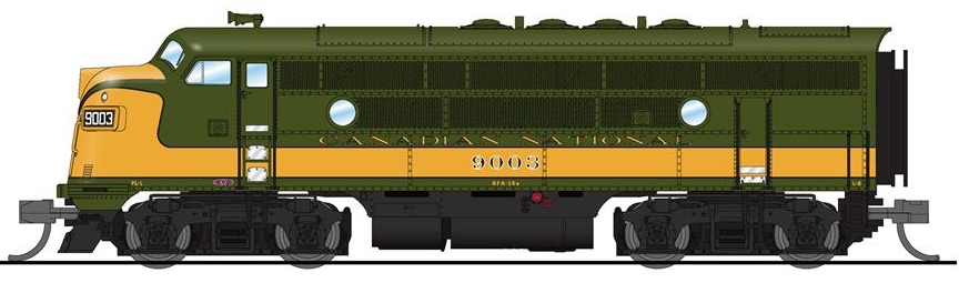 Broadway Limited Imports N 6839 EMD F3A Paragon4 Sound/DC/DCC - Canadian National Olive Green & Imitation Gold CN #9005
