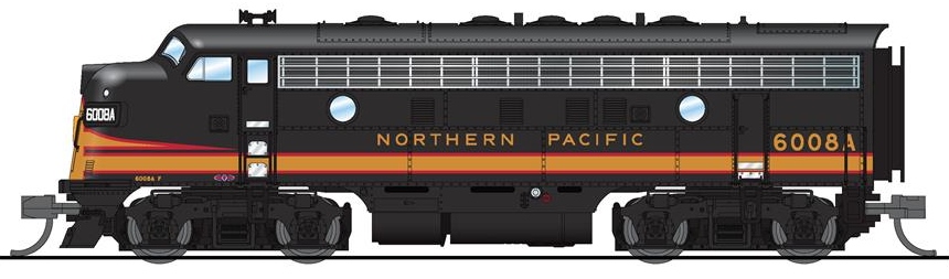 Broadway Limited Imports N 6865 EMD F7 A/B, A-unit Paragon4 Sound/DC/DCC, Unpowered B-unit - Northern Pacific Freight Scheme NP #6008A/6008B