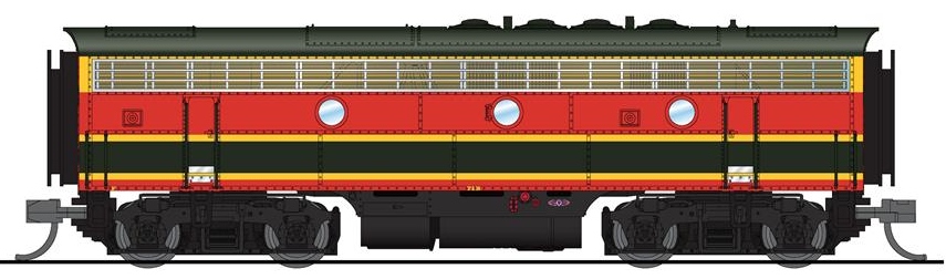 Broadway Limited Imports N 6878 EMD F7B Paragon4 Sound/DC/DCC - Kansas City Southern Freight Belle Scheme KCS #70B