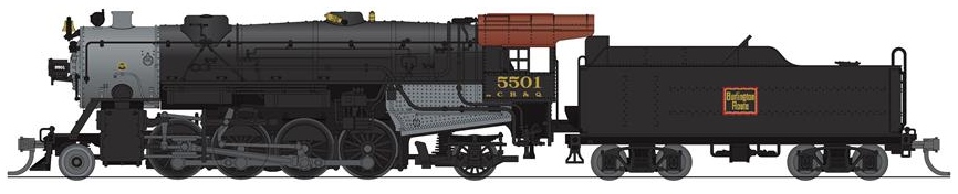 Broadway Limited Imports N 3972 USRA Heavy Mikado Paragon4 Sound/DC/DCC Chicago, Burlington & Quincy CBQ #5501