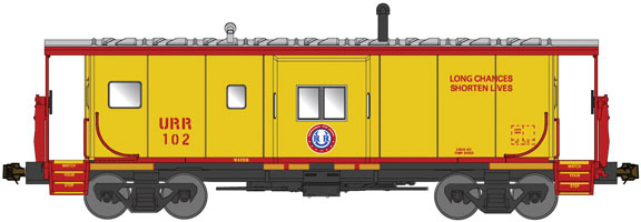 Bluford Shops N 44180 International Car Company Bay Window Caboose Phase IV Union Railroad 'Long Chances Shorten Lives' URR  #C102