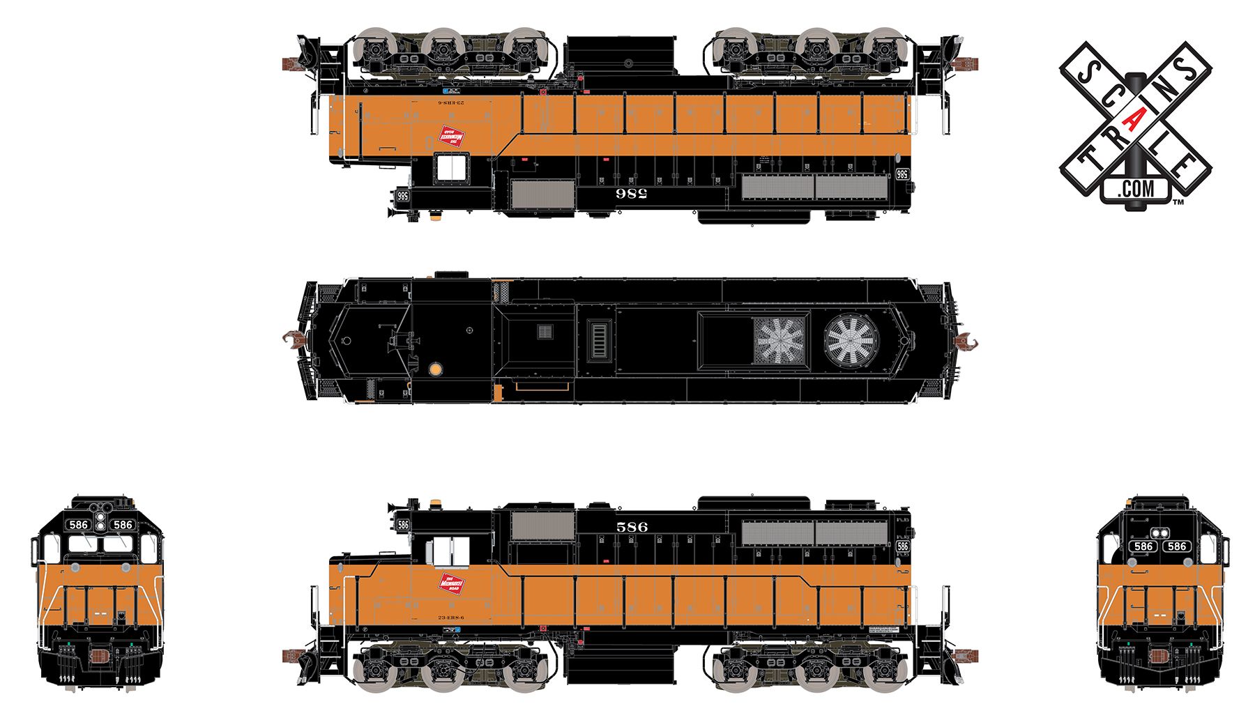 ScaleTrains Museum Quality HO SXT70016 DCC/ESU LokSound EMD SDL39 Milwaukee Road MILW #584