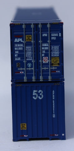 Jacksonville Terminal Company N 535006 Ocean 53' Corrugated Side Containers APL ‘large Logo No Lift’ Set #1 2-Pack