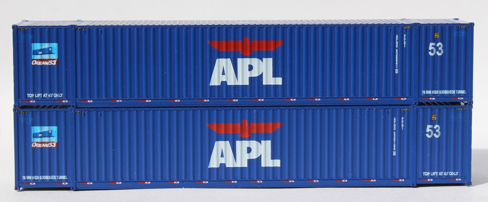 Jacksonville Terminal Company N 535033 Ocean 53' Corrugated Side Containers APL ‘large Logo Early Scheme’ 2-Pack