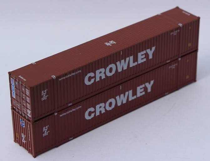 Jacksonville Terminal Company N 535078 Ocean 53' Corrugated Side Containers Crowley brown ‘website’ 2-Pack