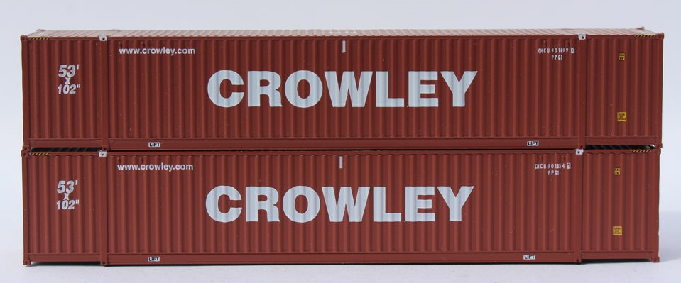 Jacksonville Terminal Company N 535078 Ocean 53' Corrugated Side Containers Crowley brown ‘website’ 2-Pack