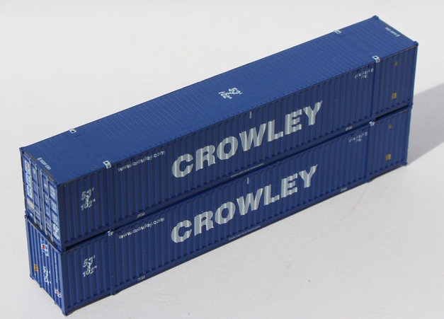 Jacksonville Terminal Company N 535077 Ocean 53' Corrugated Side Containers Crowley blue ‘website’ 2-Pack