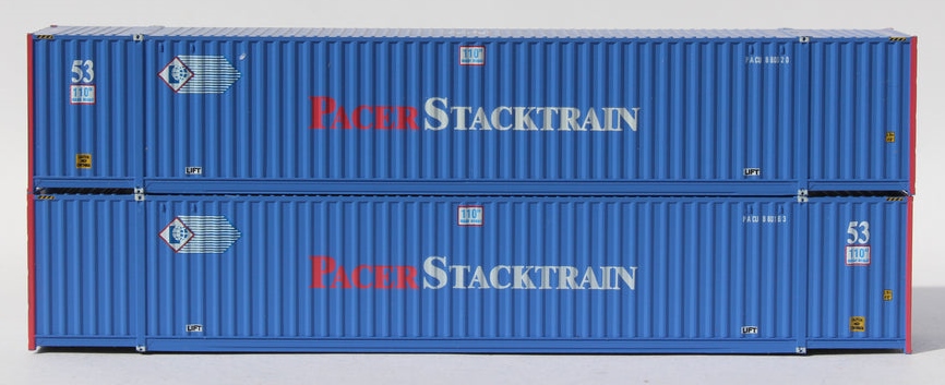 Jacksonville Terminal Company N 535015 53' High Cube Corrugated Side Containers PACER STACKTRAIN PACU 2-Pack