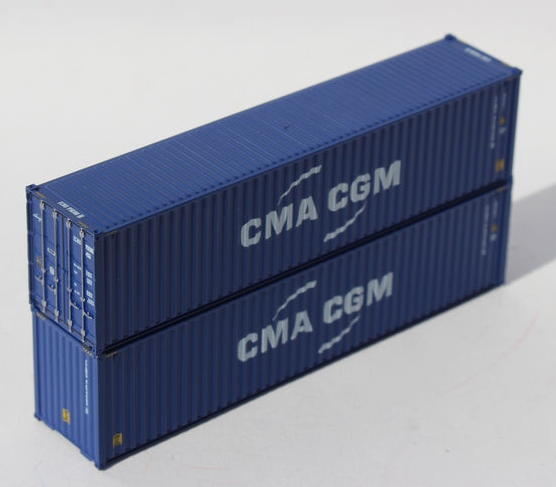 Jacksonville Terminal Company N 405106 40' High Cube Corrugated Side Containers CMA CGM '2017 new Logo' 2-pack