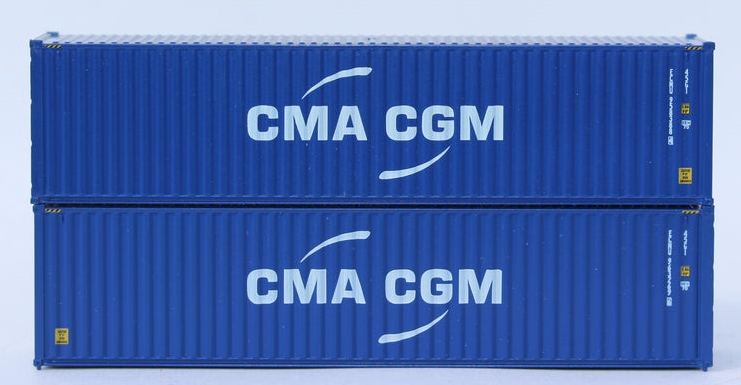Jacksonville Terminal Company N 405106 40' High Cube Corrugated Side Containers CMA CGM '2017 new Logo' 2-pack