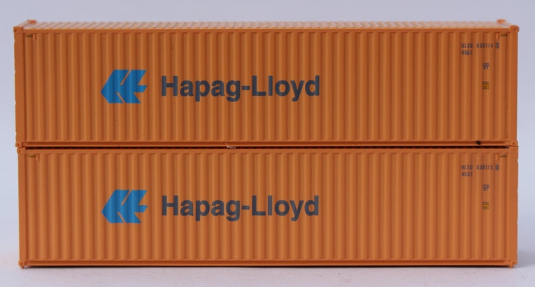 Jacksonville Terminal Company N 405184 40' High Cube Corrugated Side Containers HAPAG-LlOYD 'faded scheme' Set #2 2-pack