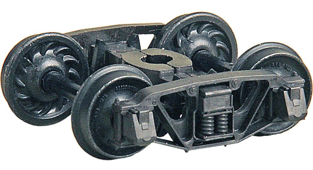 Kadee HO #1571 Andrews 1898 Self Centering Trucks with 33 inch Ribbed Back Code 88 Semi-Scale Wheels ‘HGC’ – 1 Pair