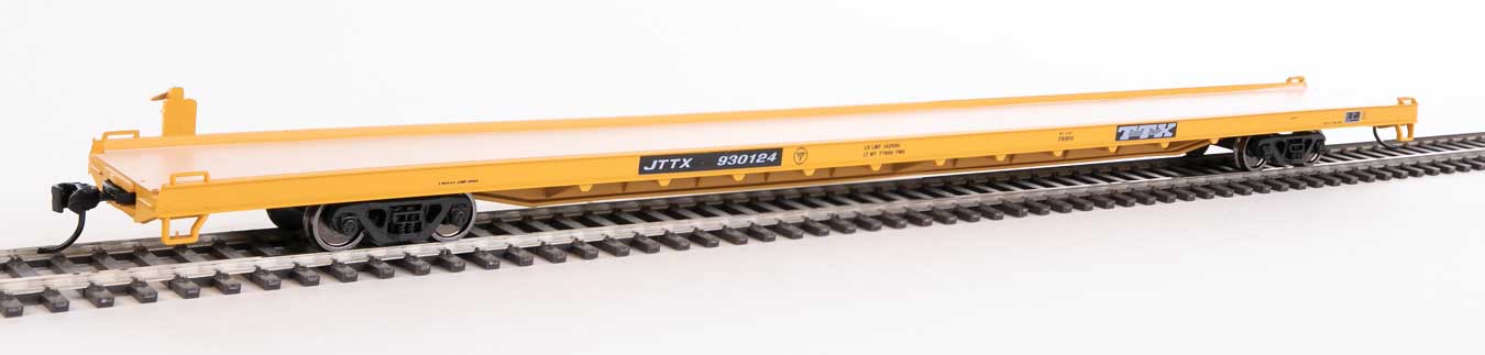 Walthers Mainline HO 910-5724 89' Channel Side Flatcar Trailer-Train ‘Yellow Black General Service’ JTTX #930124 