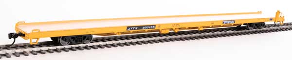 Walthers Mainline HO 910-5725 89' Channel Side Flatcar Trailer-Train ‘Yellow Black General Service’ JTTX #930155 