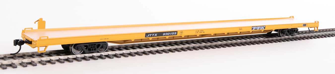 Walthers Mainline HO 910-5725 89' Channel Side Flatcar Trailer-Train ‘Yellow Black General Service’ JTTX #930155 