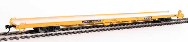 Walthers Mainline HO 910-5726 89' Channel Side Flatcar Trailer-Train ‘Yellow Black General Service’ JTTX #930189 