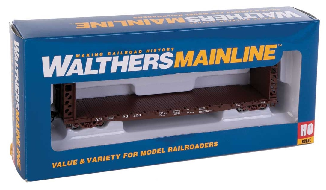 Walthers Mainline HO 910-5903 53' GSC Bulkhead Flatcar Santa Fe ATSF #93120